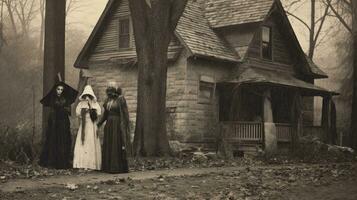 les enfants des gamins Halloween effrayant ancien la photographie masques 19e siècle horreur costumes fête photo