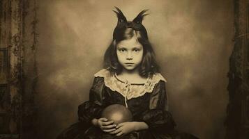 les enfants des gamins Halloween effrayant ancien la photographie masques 19e siècle horreur costumes fête photo