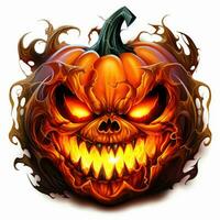 jack o lanterne citrouille Halloween illustration effrayant horreur conception tatouage isolé autocollant fantaisie photo