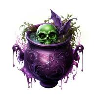 chaudron pot poison Halloween illustration effrayant horreur conception tatouage vecteur isolé fantaisie photo