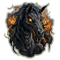 cheval cavalier moissonneuse décès Halloween illustration effrayant horreur conception tatouage vecteur fantaisie photo