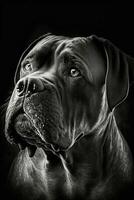 canne corso chien silhouette contour noir blanc rétro-éclairé mouvement tatouage professionnel la photographie photo