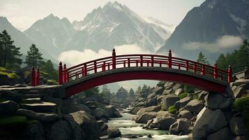 Japon Zen pont paysage panorama vue la photographie Sakura fleurs pagode paix silence la tour mur photo