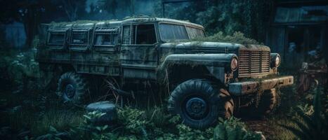 jeep un camion militaire voiture Publier apocalypse paysage Jeu fond d'écran photo art illustration rouille