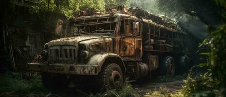 jeep un camion militaire voiture Publier apocalypse paysage Jeu fond d'écran photo art illustration rouille