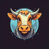 fou vache crier T-shirt conception maquette imprimable couverture tatouage isolé vecteur illustration ouvrages d'art photo