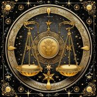 Capricorne mystique cosmos boussole planète tarot carte constellation la navigation zodiaque illustration photo