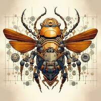 papillon mouche coloré abstrait illustration tatouage industriel affiche art géométrique vecteur steampunk scarabée photo