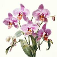 orchidée détaillé aquarelle La peinture fruit légume clipart botanique réaliste illustration photo