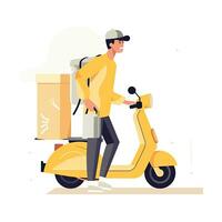 livraison courrier plat vecteur clipart illustration site Internet style profession isolé collection photo