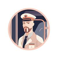 train chauffeur plat vecteur clipart illustration site Internet style profession emploi isolé collection photo