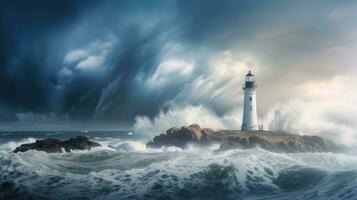 phare orage vagues éclaboussure paisible paysage liberté scène magnifique la nature fond d'écran photo