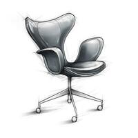 fauteuil rétro futuriste meubles esquisser illustration main dessin référence designer idée photo