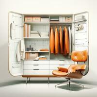 armoire rétro futuriste meubles esquisser illustration main dessin référence designer idée photo