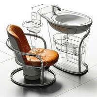 carlton maison table rétro futuriste meubles esquisser illustration main dessin référence designer photo