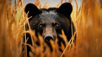 ours grisonnant caché prédateur la photographie nationale géographique style 35mm documentaire fond d'écran photo