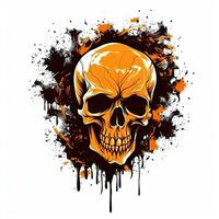 zombi crâne Halloween clipart illustration vecteur T-shirt conception autocollant Couper album tatouage photo