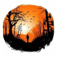 Halloween clipart illustration vecteur T-shirt conception autocollant Couper album Orange tatouage photo