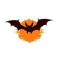 chauve souris lune Halloween clipart illustration vecteur T-shirt conception autocollant Couper album Orange tatouage photo