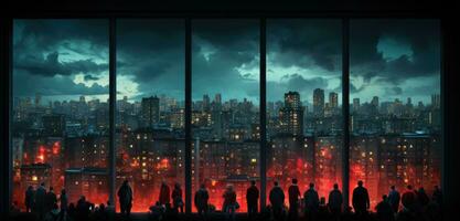 sombre soviétique bâtiments Russie dépressif confort fond d'écran téléphone intelligent photo façade nuit lumières