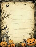 rétro ancien usé feuille album page Halloween sale Vide vieilli parchemin papier imprimable photo