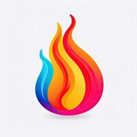 flamme Feu néon logo icône tatouage emblème clipart illustration élément vecteur clair Couper esp png photo