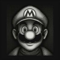 mario Jeu personnage pixel art tatouage gravure 8 bits graphique conception affiche mur art illustration photo