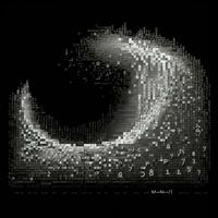 numérique vagues pixel art noir et blanc illustration matrice photo