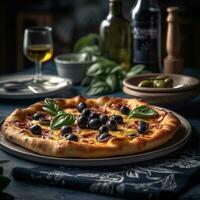 italien Pizza professionnel studio nourriture la photographie social médias élégant en tissu chaud moderne un d photo
