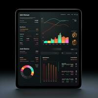 tablette maquette ui interface statistique graphique diagramme écran site Internet présentation tableau de bord modèle photo
