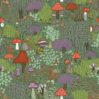 champignons pastel sans couture Contexte album flanelle textile impression illustration modèle photo