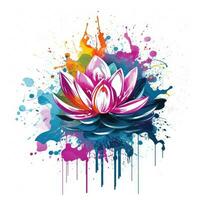 fleur lotus Japon espiègle illustration esquisser collage expressif ouvrages d'art clipart La peinture photo