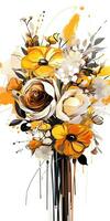 fleurs bouquet abstrait moderne art La peinture collage Toile expression illustration ouvrages d'art photo