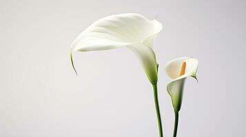 photo de magnifique zantedeschia calla fleur isolé sur blanc Contexte. génératif ai