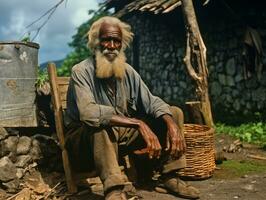 africain américain homme de le de bonne heure années 1900 coloré vieux photo ai génératif