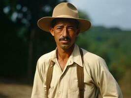 africain américain homme de le de bonne heure années 1900 coloré vieux photo ai génératif