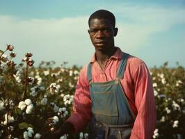 africain américain homme de le de bonne heure années 1900 coloré vieux photo ai génératif