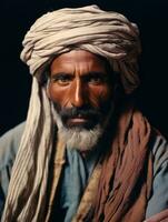 arabe homme de le de bonne heure années 1900 coloré vieux photo ai génératif