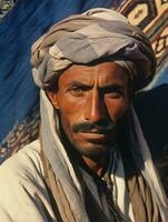 arabe homme de le de bonne heure années 1900 coloré vieux photo ai génératif