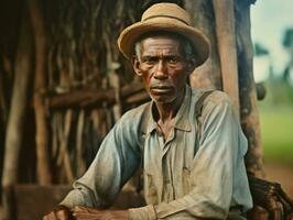 brésilien homme de le de bonne heure années 1900 coloré vieux photo ai génératif