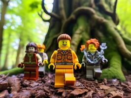 lego personnage embarquement sur épique aventures avec copains ai génératif photo