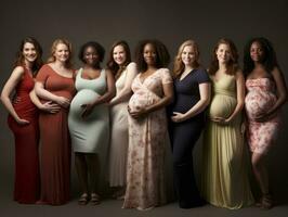 célébrer le beauté de diverse corps formes et tailles ai génératif photo