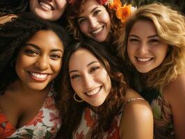 célébrer le beauté de diverse corps formes et tailles ai génératif photo