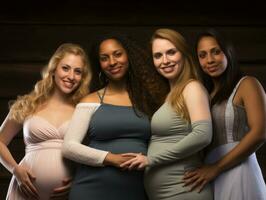 célébrer le beauté de diverse corps formes et tailles ai génératif photo