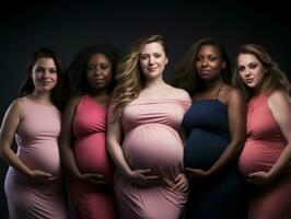 célébrer le beauté de diverse corps formes et tailles ai génératif photo