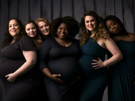 célébrer le beauté de diverse corps formes et tailles ai génératif photo