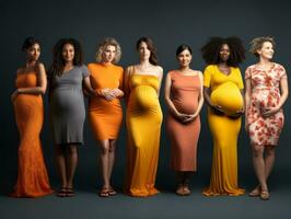 célébrer le beauté de diverse corps formes et tailles ai génératif photo