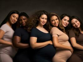 célébrer le beauté de diverse corps formes et tailles ai génératif photo