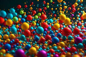 coloré bulles flottant dans le air. généré par ai photo