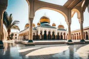 le mosquée de le prophète dans saoudien Saoudite. généré par ai photo